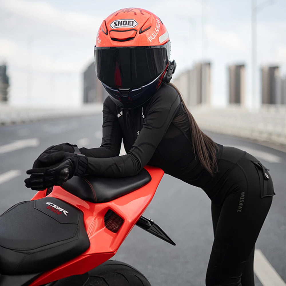 Women’s Motorcycle Protective Armor Set – Breathable Riding Jacket & Pants