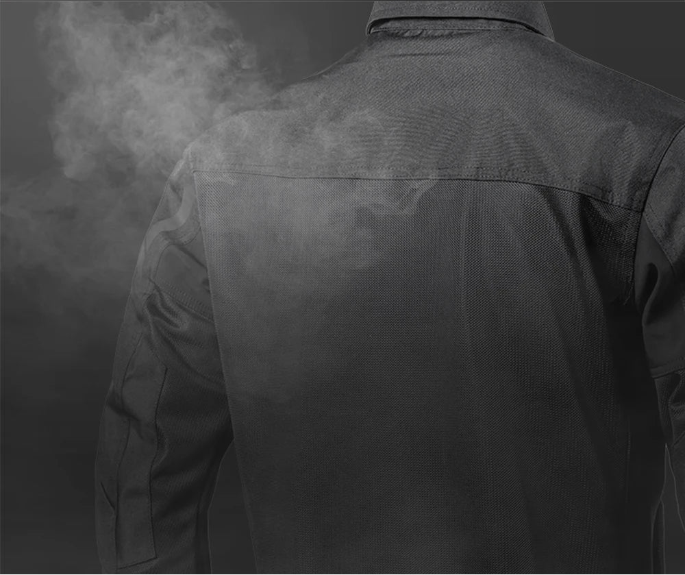 Reinforced Motorcycle Riding Shirt – Kevlar Protection & Removable Armor