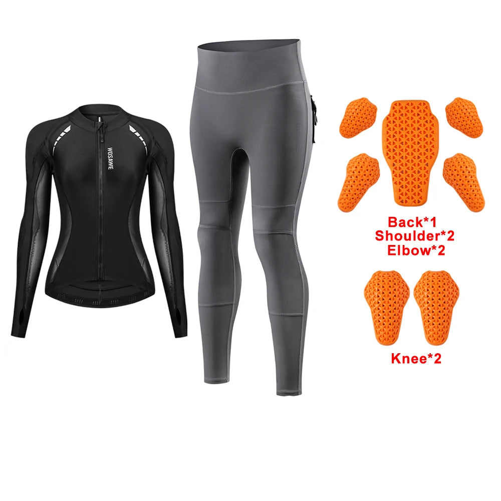 Women’s Motorcycle Protective Armor Set – Breathable Riding Jacket & Pants
