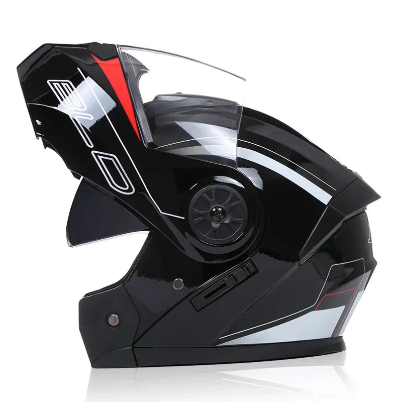 Modular Motorcycle Helmet – Flip-Up Design, Dual Visor & Full Face Protection