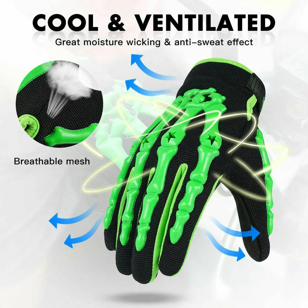 Skeleton Motorcycle Gloves – Shockproof, Breathable & Unique Design