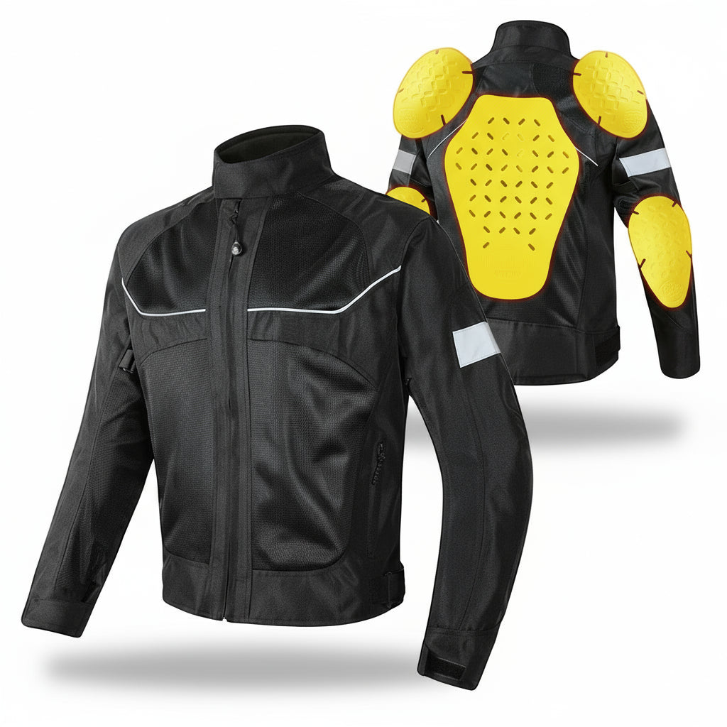 Breathable motorcycle jacket for men and women, reflective