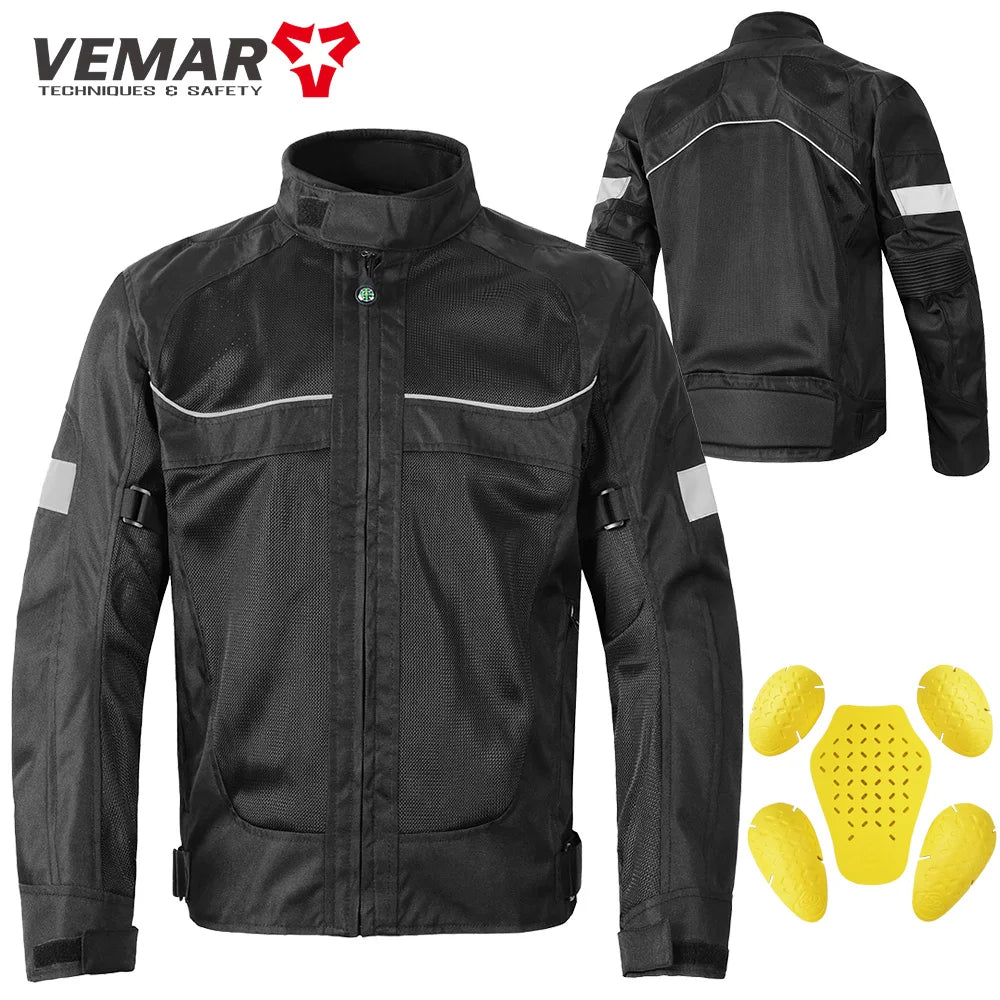 Breathable motorcycle jacket for men and women, reflective