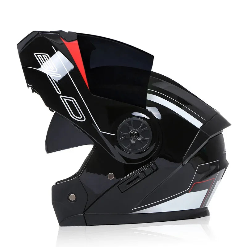 Modular Motorcycle Helmet – Flip-Up Design, Dual Visor & Full Face Protection