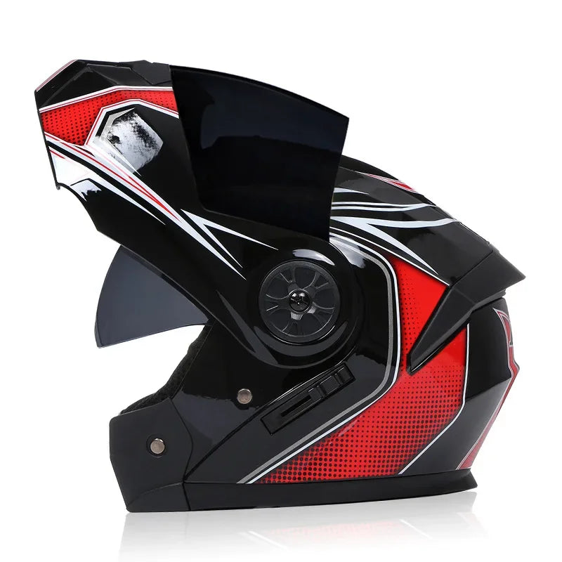 Modular Motorcycle Helmet – Flip-Up Design, Dual Visor & Full Face Protection