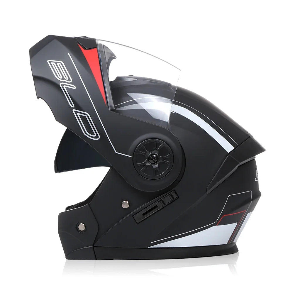 Modular Motorcycle Helmet – Flip-Up Design, Dual Visor & Full Face Protection