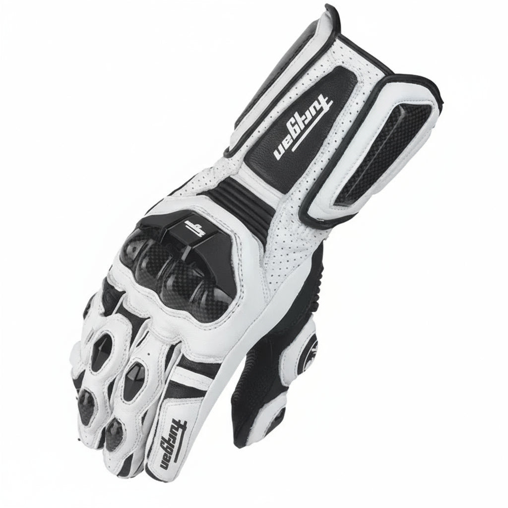 Racing Motorcycle Leather Gloves with Protection
