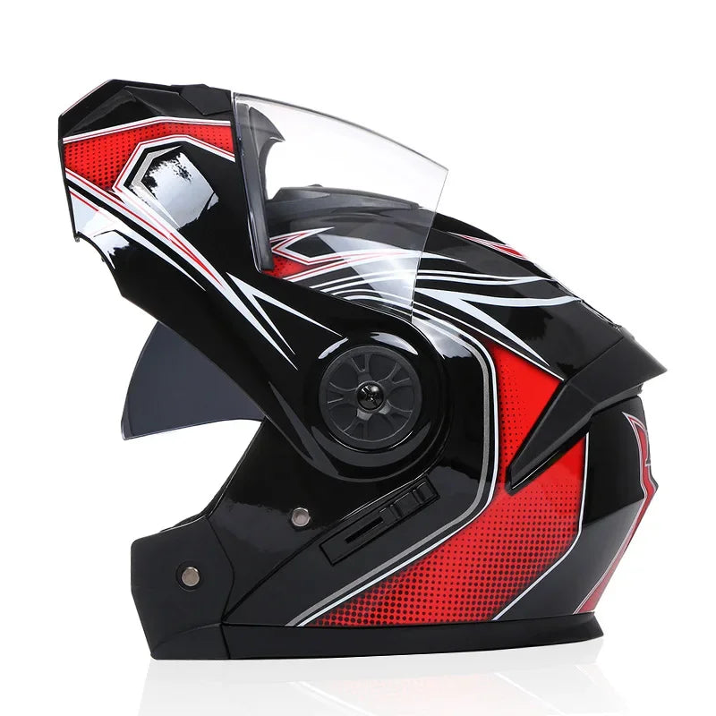 Modular Motorcycle Helmet – Flip-Up Design, Dual Visor & Full Face Protection