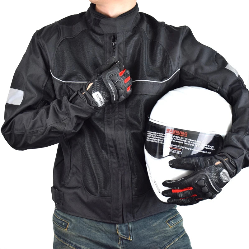 Breathable motorcycle jacket for men and women, reflective