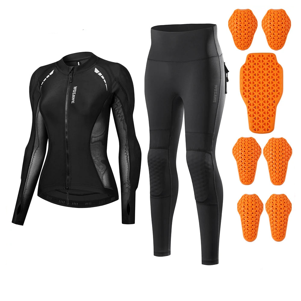 Women’s Motorcycle Protective Armor Set – Breathable Riding Jacket & Pants