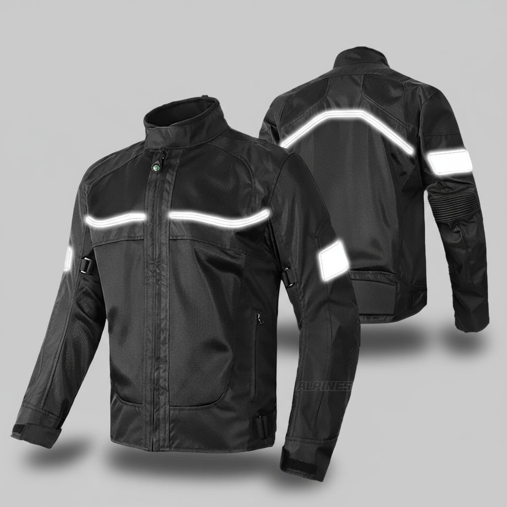 Breathable motorcycle jacket for men and women, reflective