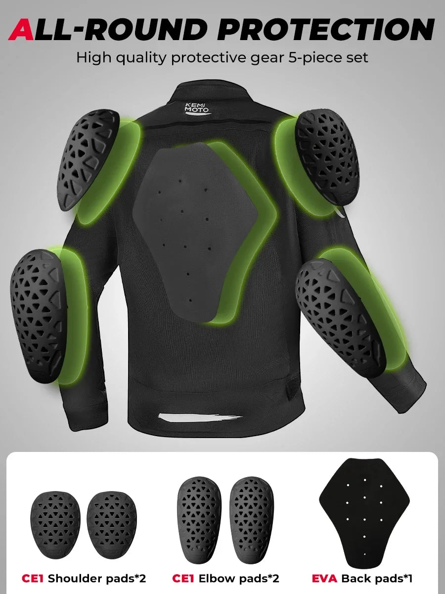 Motorcycle Jacket with Removable Armor