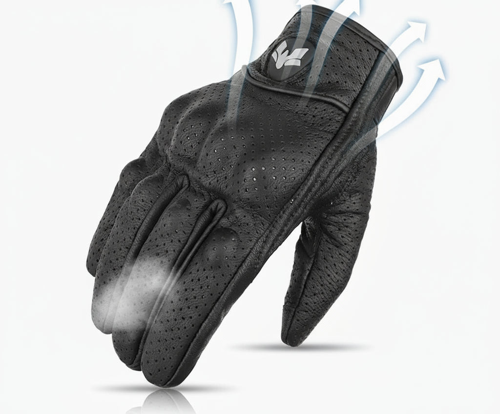 Vintage Leather Motorcycle Gloves Summer
