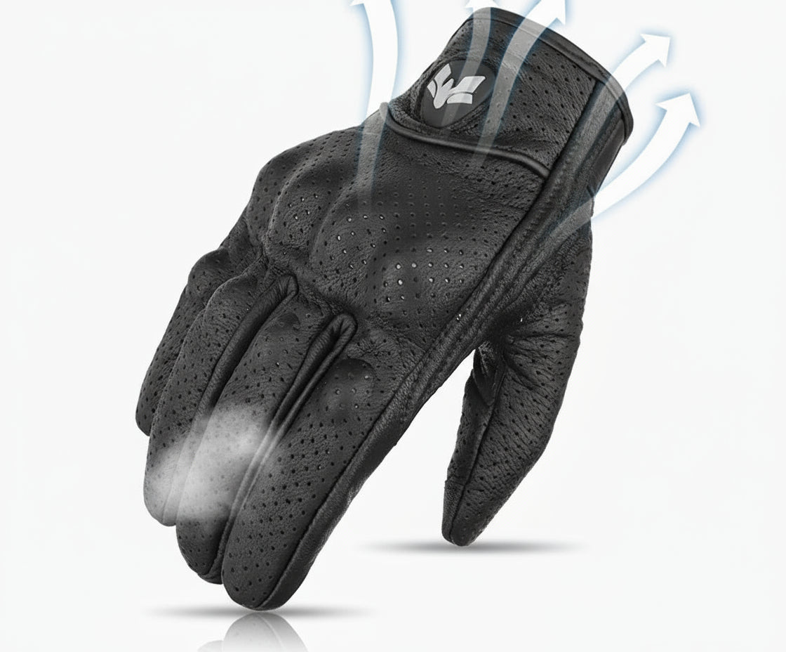 Vintage Leather Motorcycle Gloves Summer