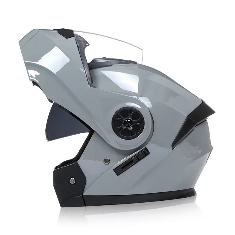 Modular Motorcycle Helmet – Flip-Up Design, Dual Visor & Full Face Protection