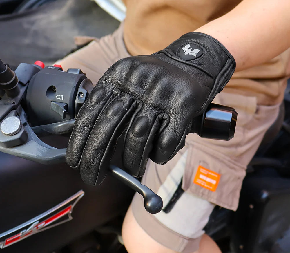 Vintage Leather Motorcycle Gloves Summer