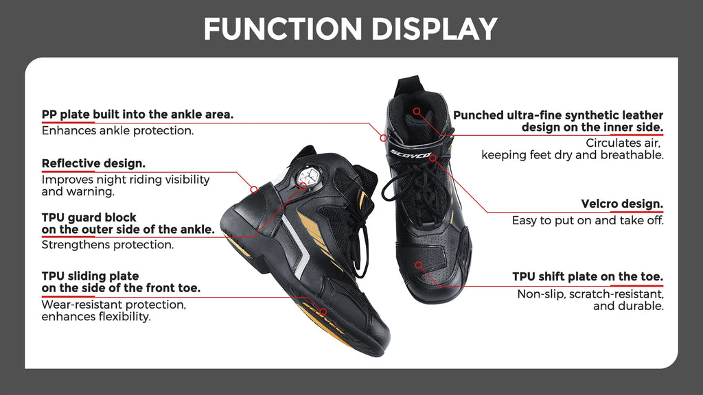 Motorcycle Riding Boots – Breathable Protection, Comfort & Sport Design