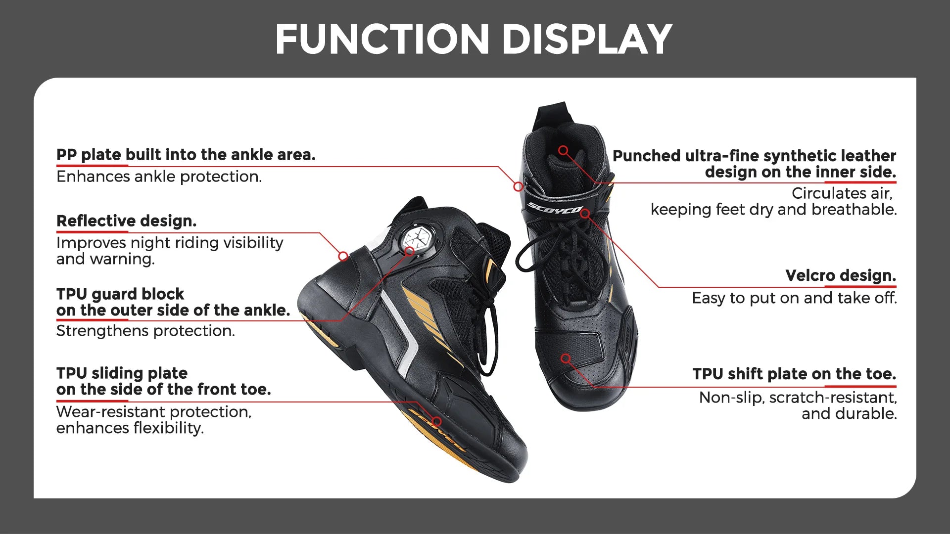 Motorcycle Riding Boots – Breathable Protection, Comfort & Sport Design