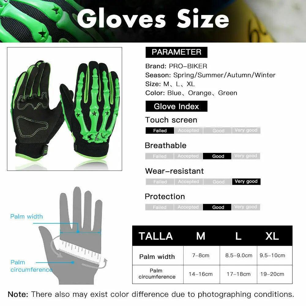 Skeleton Motorcycle Gloves – Shockproof, Breathable & Unique Design