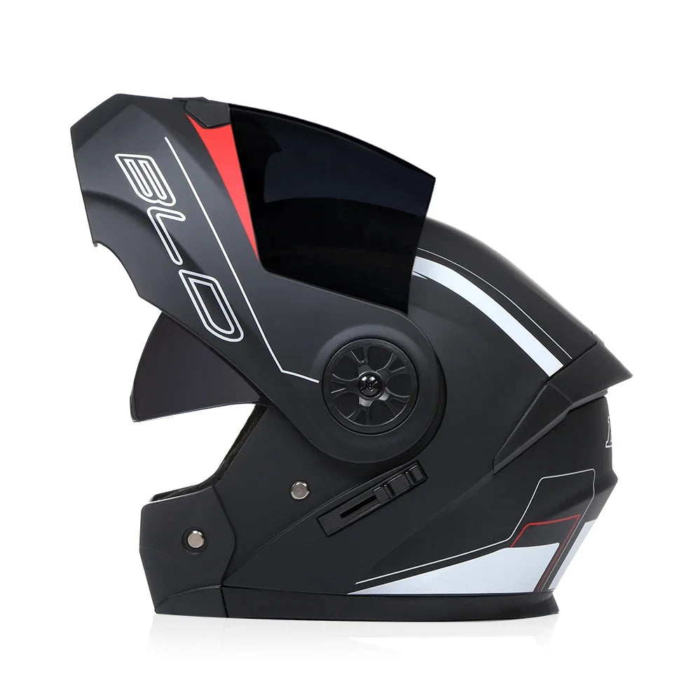 Modular Motorcycle Helmet – Flip-Up Design, Dual Visor & Full Face Protection