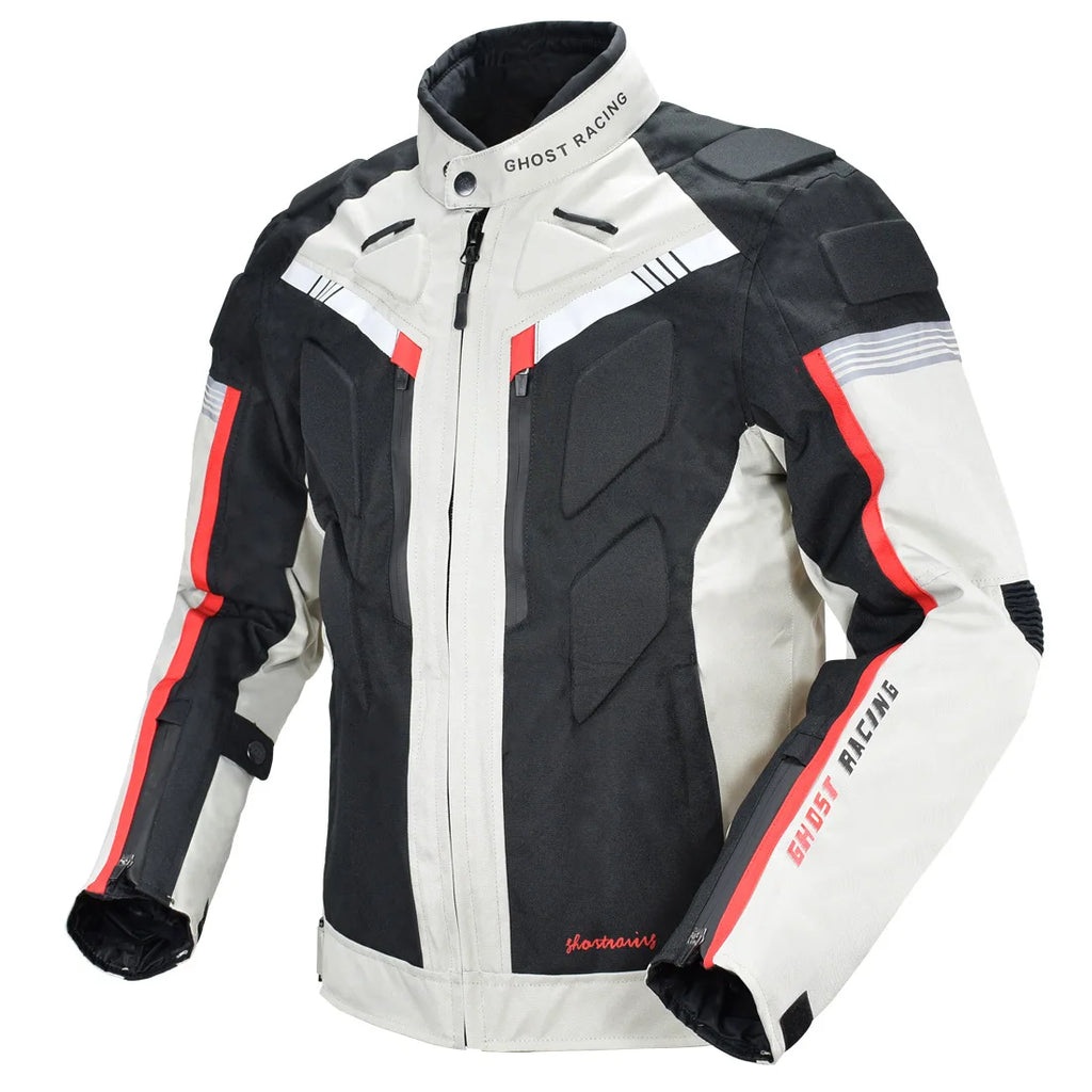 GHOST RACING Men's Waterproof and Dirtproof Motorcycle Racing Jacket