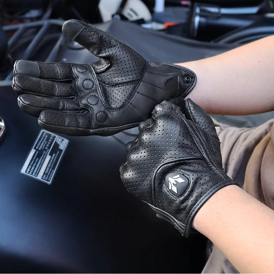 Vintage Leather Motorcycle Gloves Summer